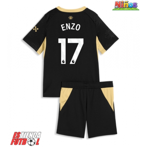 Manchester City Enzo Fernandez #17 Segunda Equipación Niños 2026-27 Manga Corta (+ Pantalones cortos)